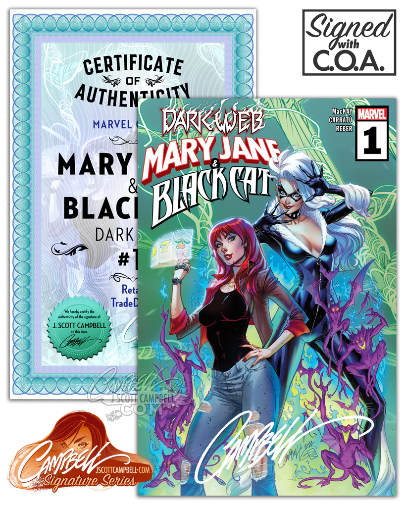 Mary Jane and Black Cat #1 "Dark Web" J. Scott Campbell (2022) - Image 2